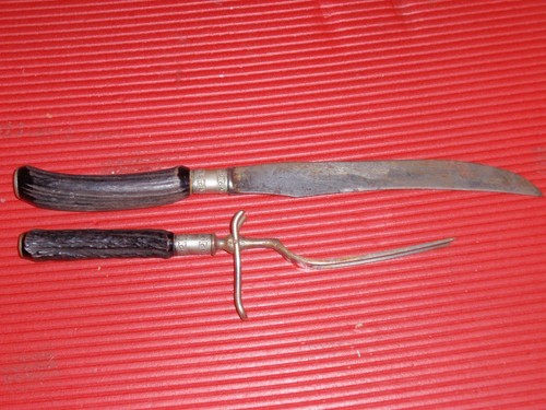 Antique cutlery knife and fork - antique,
